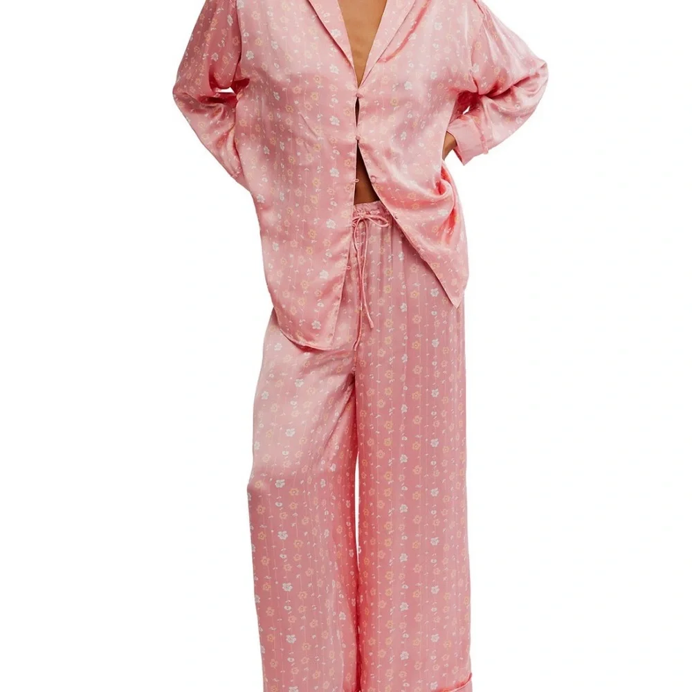 Free People Blush Floral Pajama Set - Picture 2 of 5